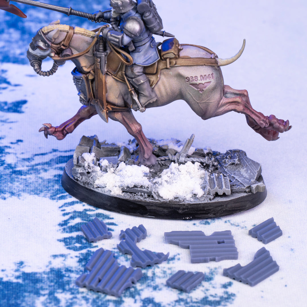 Grim Battlefield Basing Bits - Corrugated Metal