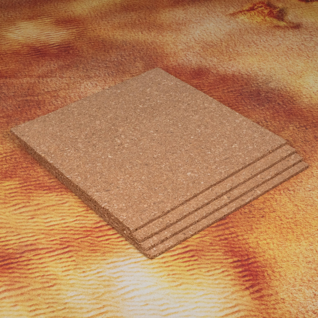 12"x 12"x 3/16" Cork Tiles - Pack of 4