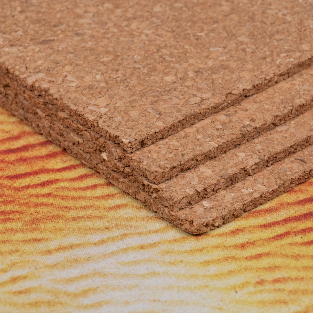 12"x 12"x 3/16" Cork Tiles - Pack of 4
