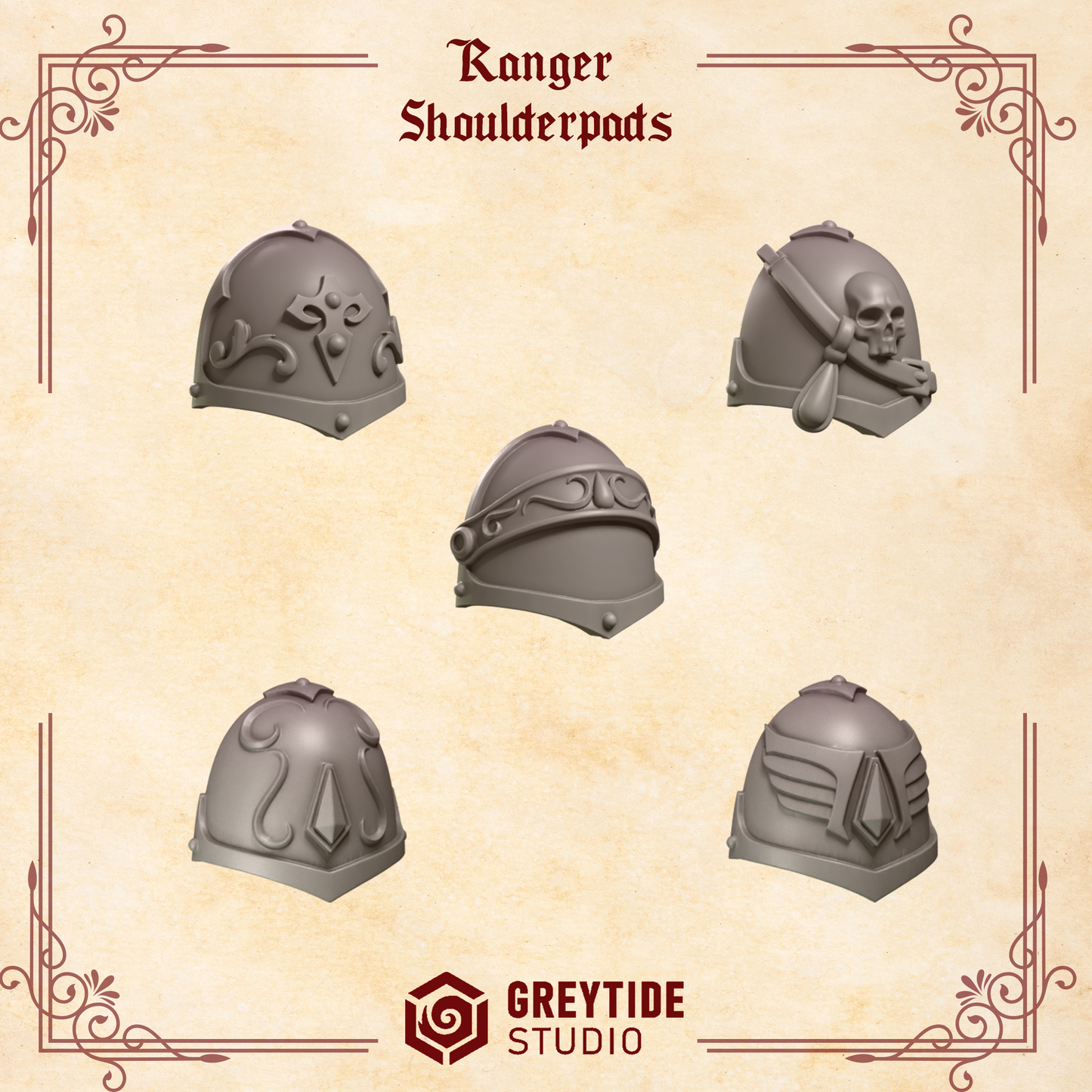 Greytide Studios - Crimson Lords - Ranger Shoulderpads