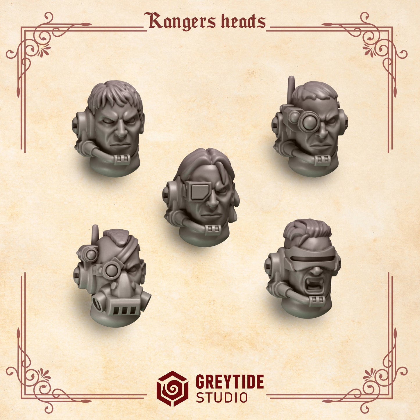 Greytide Studios - Crimson Lords - Ranger Heads