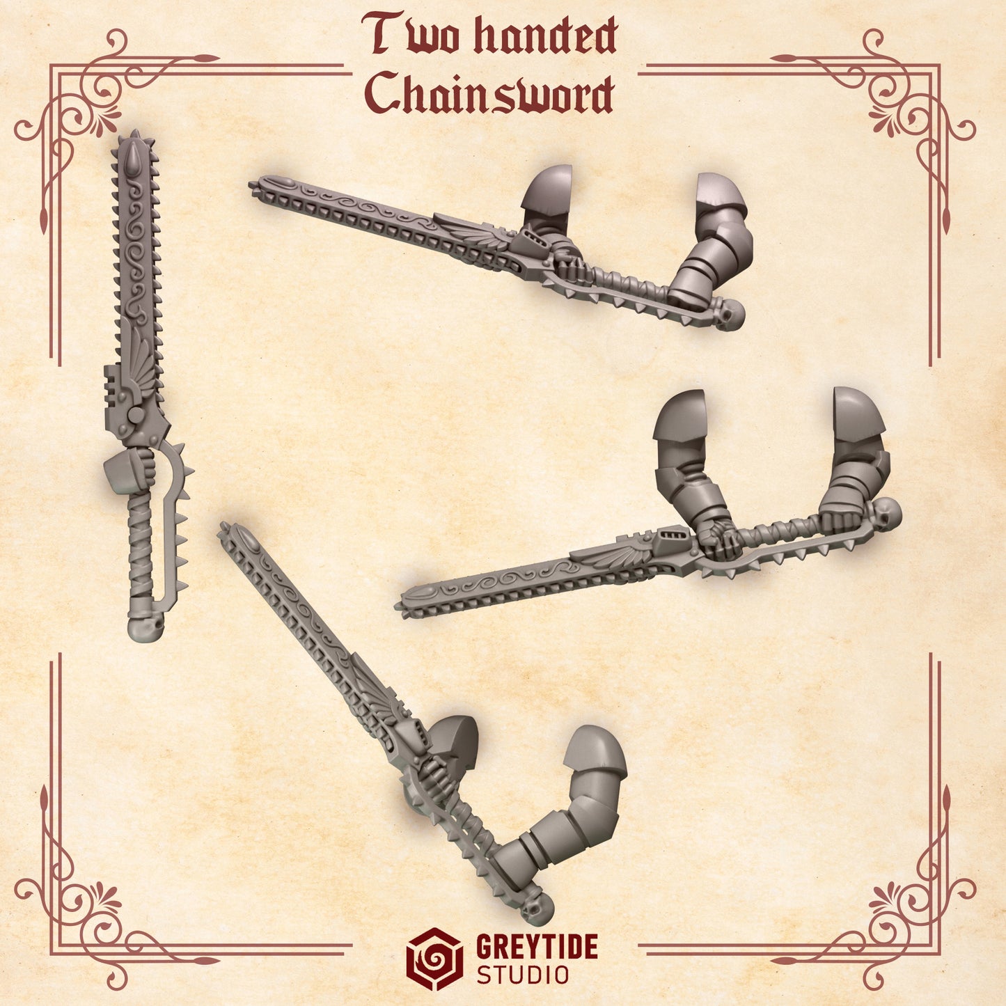 Greytide Studios - Crimson Lords - Two-handed Chainswords