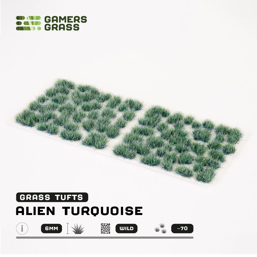 Gamer's Grass - Alien Turquoise 6mm Tufts Wild