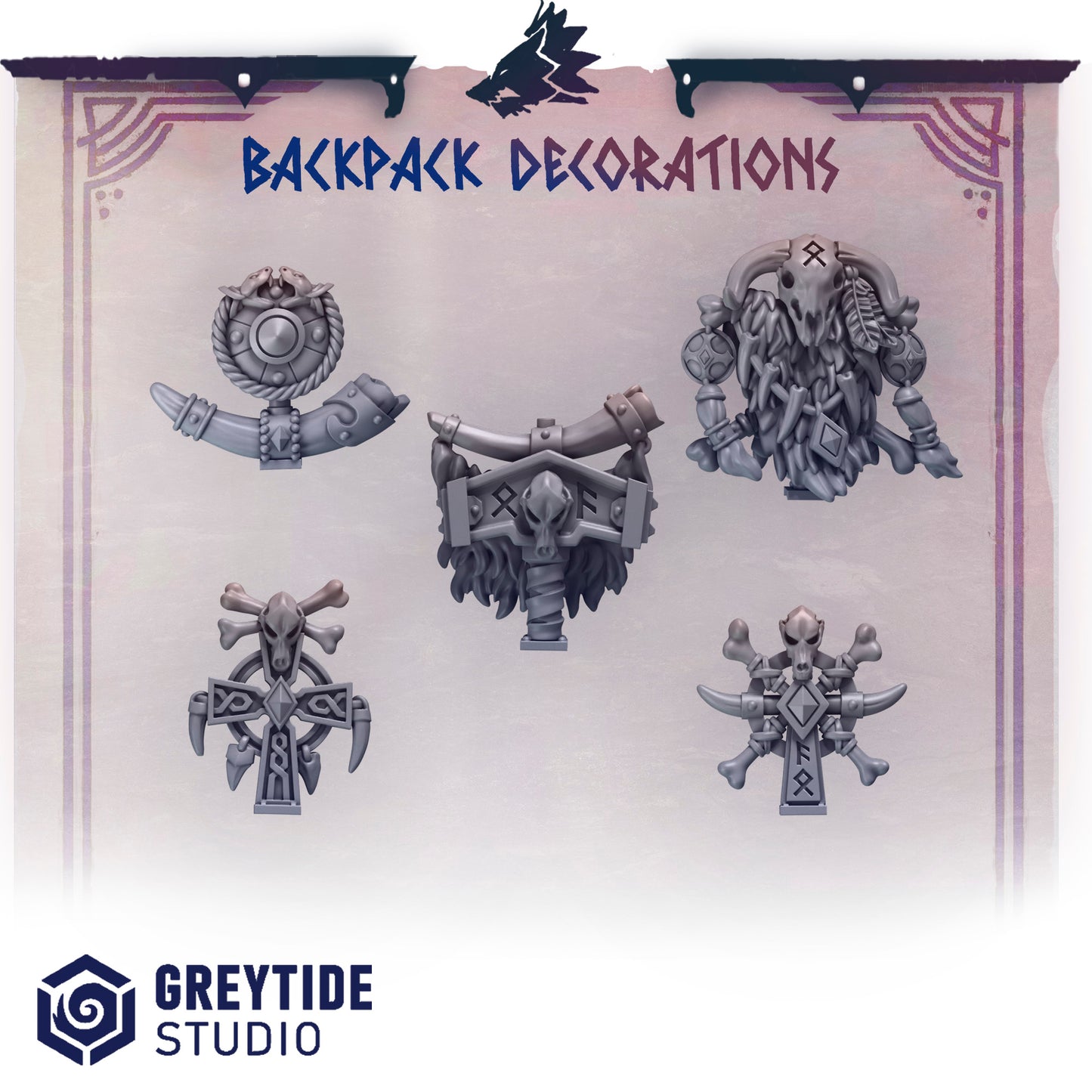 Greytide Studios - Primal Hounds - Backpack Decorations
