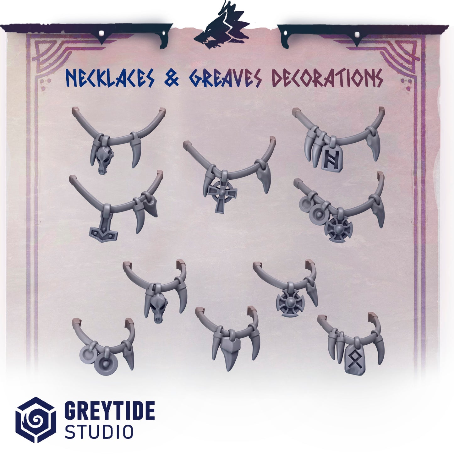 Greytide Studios - Primal Hounds - Necklaces and Greaves Decorations