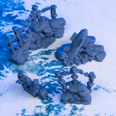 Grim Battlefield Basing Bits - Large Sandbags with Barbed Wire