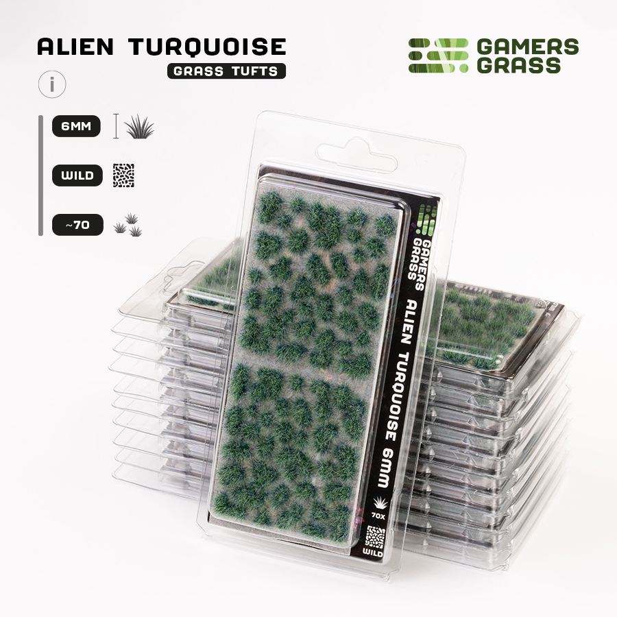 Gamer's Grass - Alien Turquoise 6mm Tufts Wild