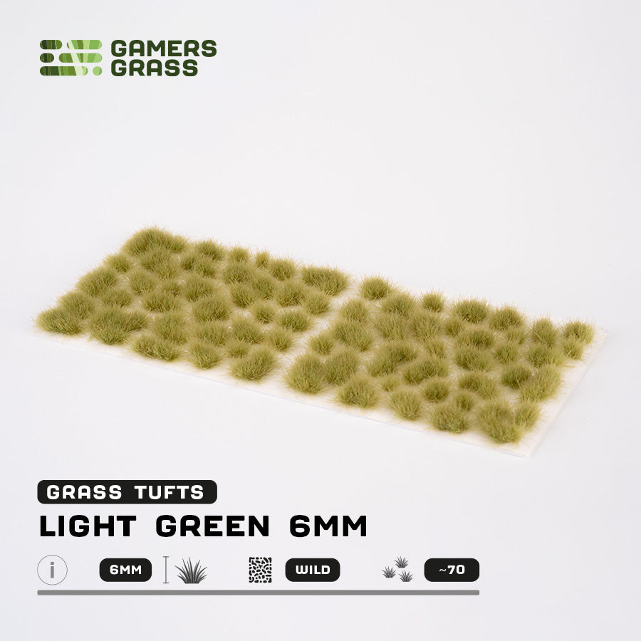 Gamer's Grass - Light Green 6mm Tufts Wild
