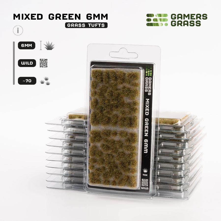 Gamer's Grass - Mixed Green 6mm Tufts Wild