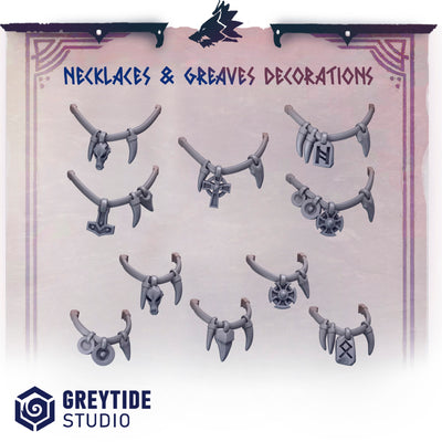 Greytide Studios -  Primal Hounds - Necklaces and Greaves Decorations